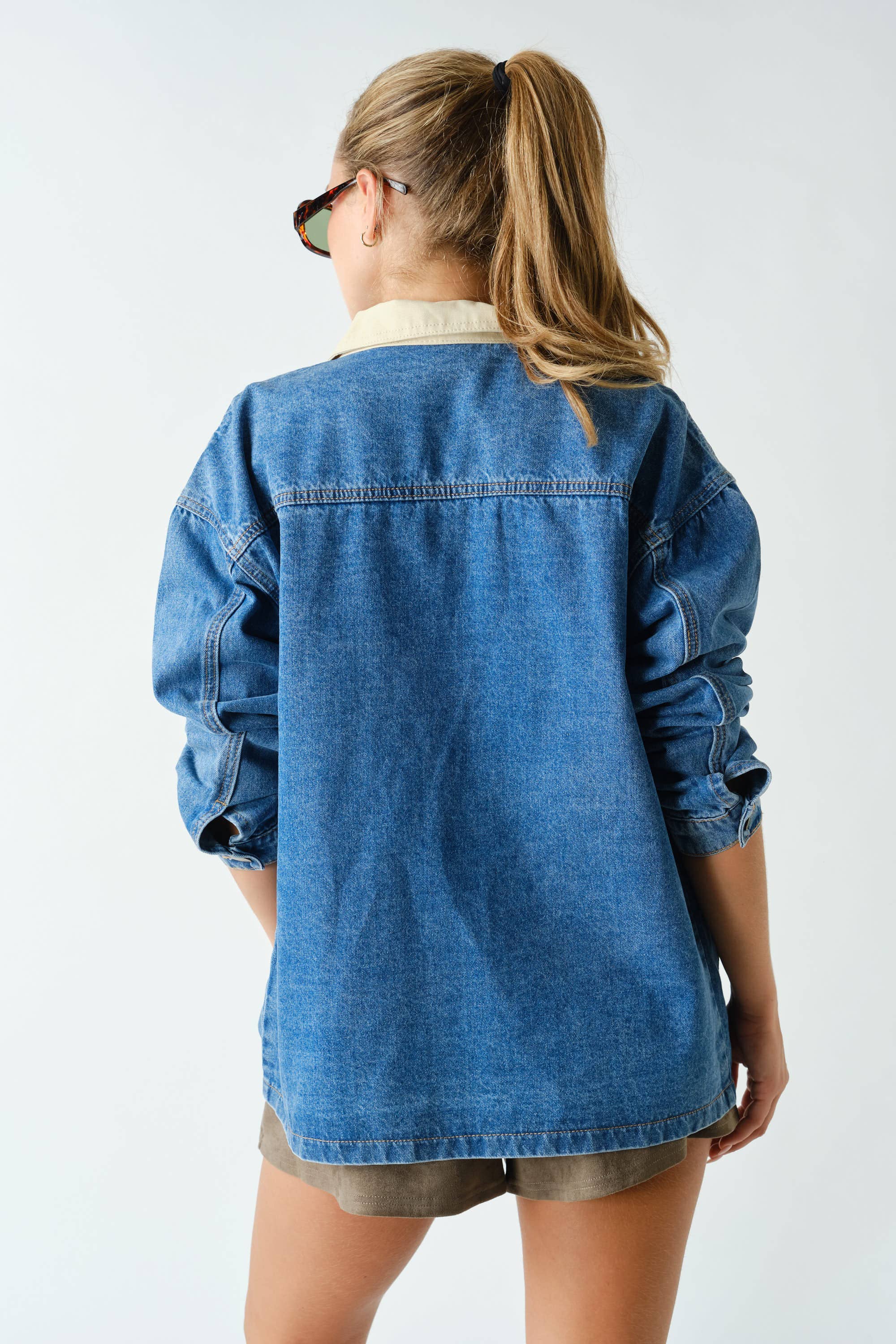 Beverly Contrast Collar Denim Jacket