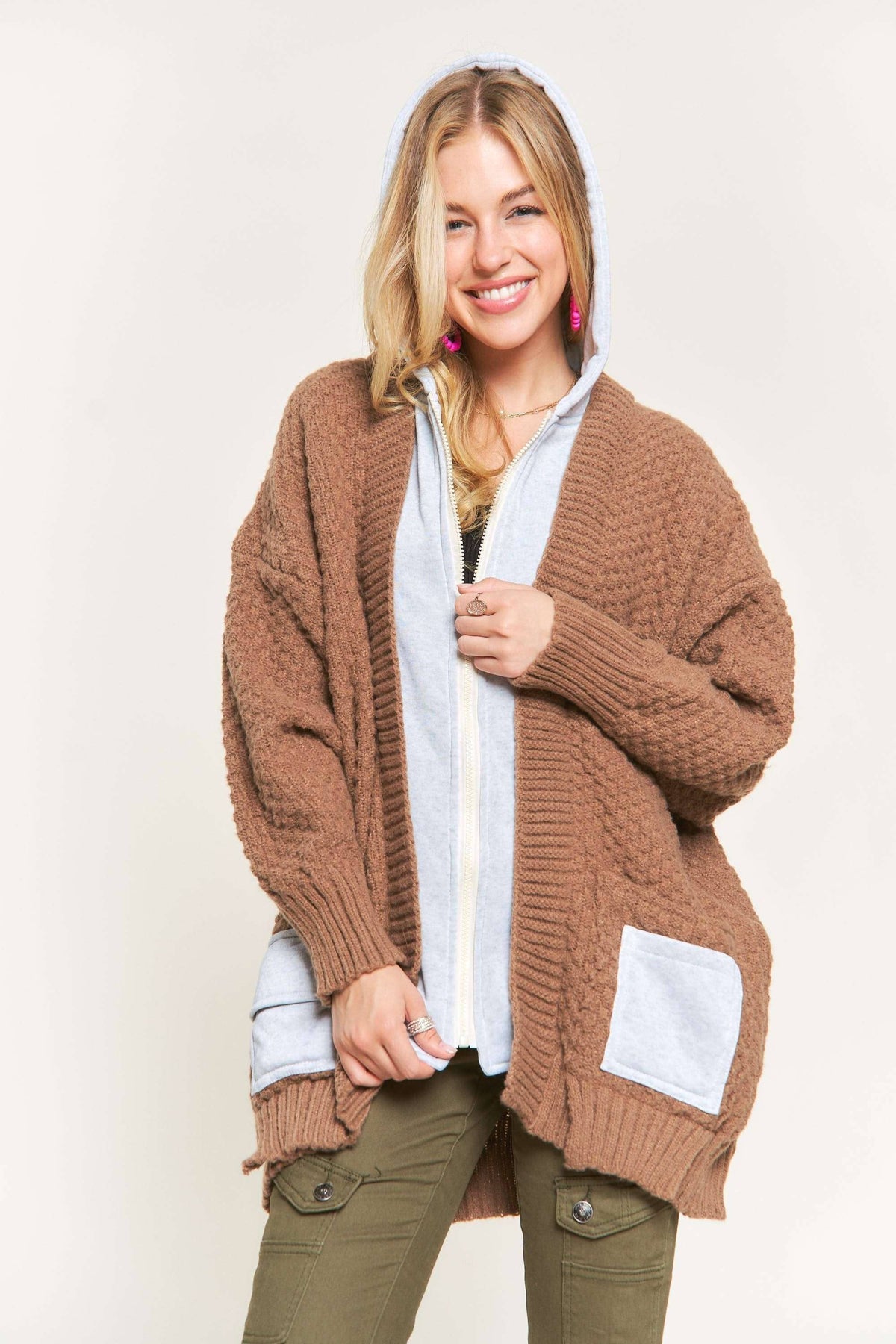 ZIP UP SWEATER HOODIE JACKET