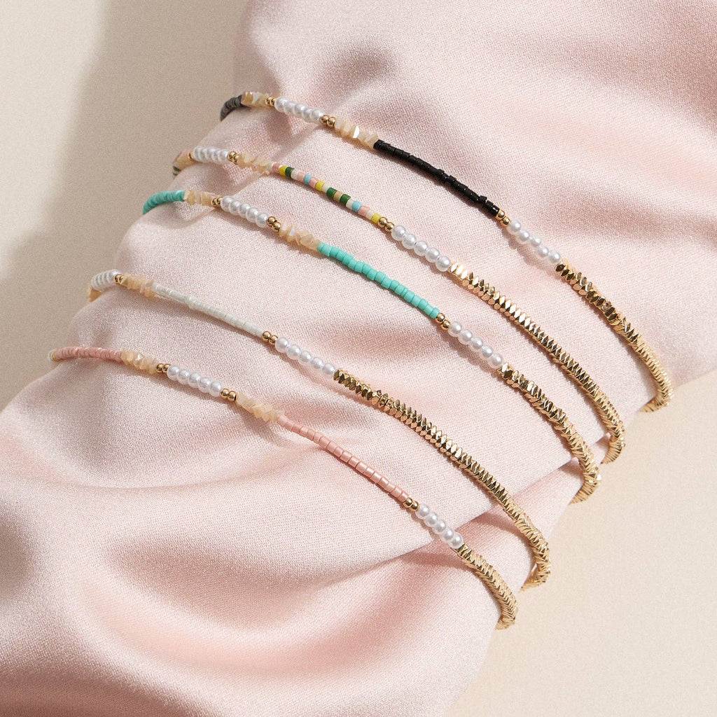 Pearl and Gold | Beaded Anklet