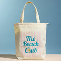 The Beach Club Canvas Tote Bag with Zip Closure | Lightweight Everyday Beach & Travel Tote