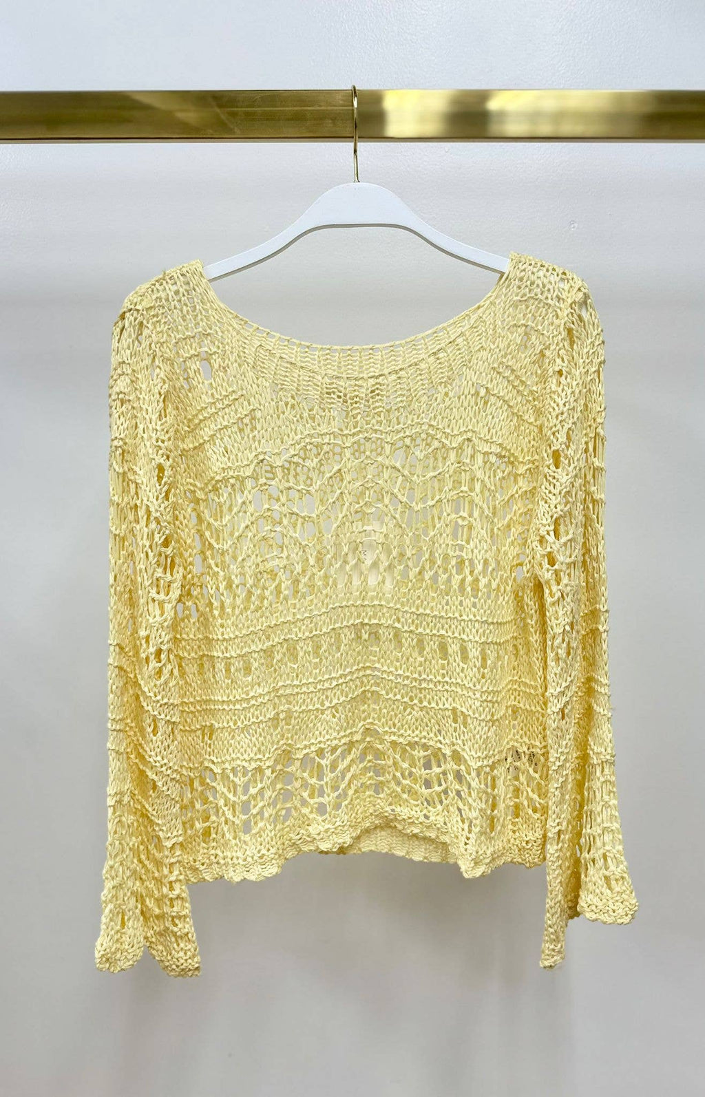 CROCHET LONG SLEEVE TOP (800822-OS)