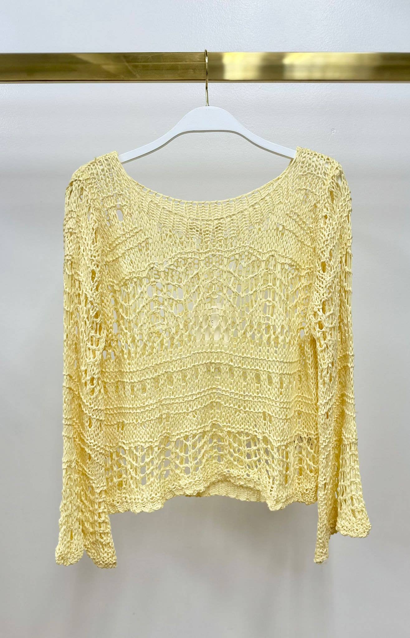 CROCHET LONG SLEEVE TOP (800822-OS)