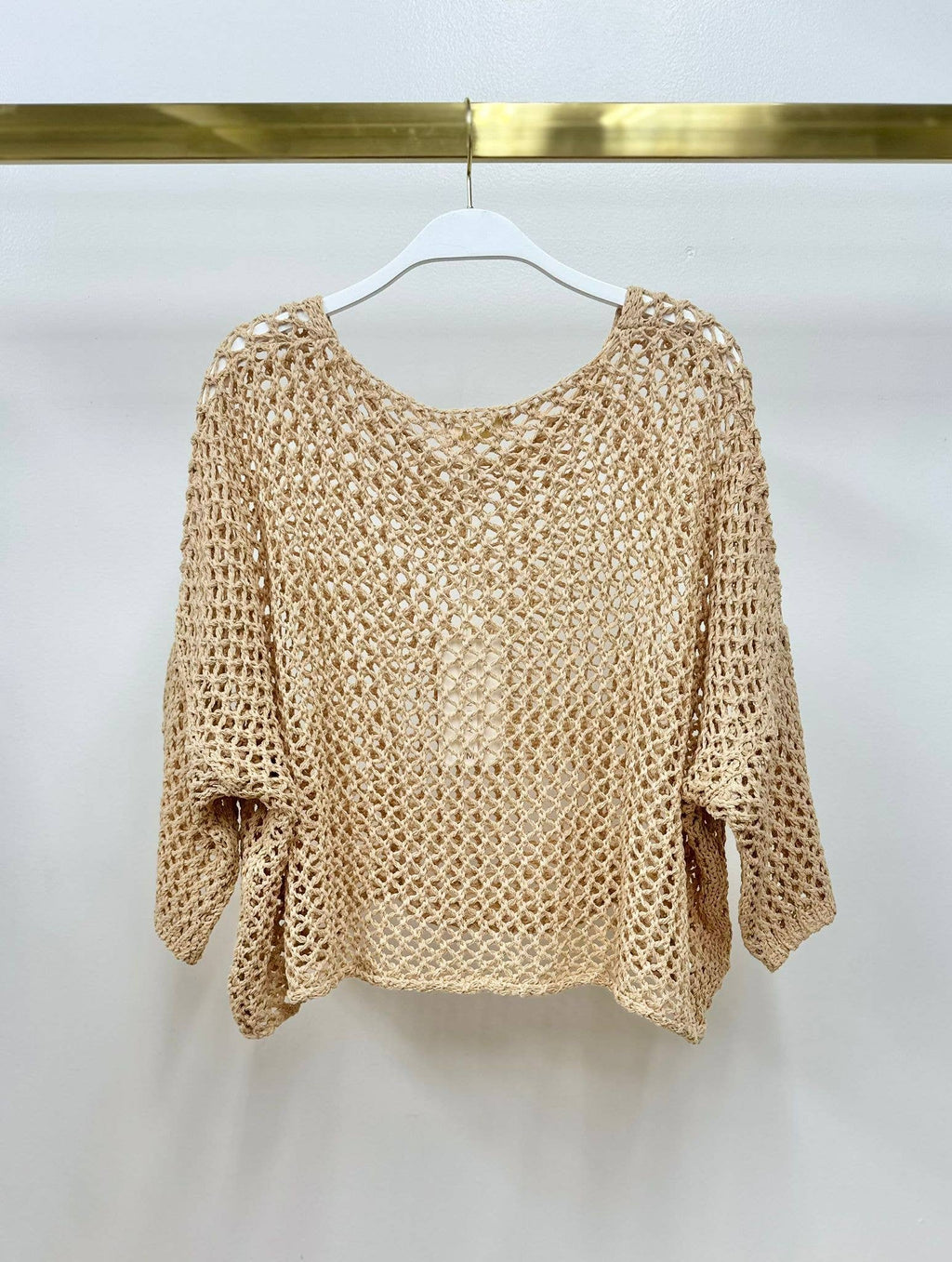 DROP SHOULDER CROCHET V-NECK TUNIC (785/CH785-O/S)