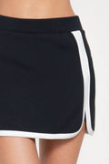 Elastic Waist Soft Scuba Mini Skirt with Inner Shorts
