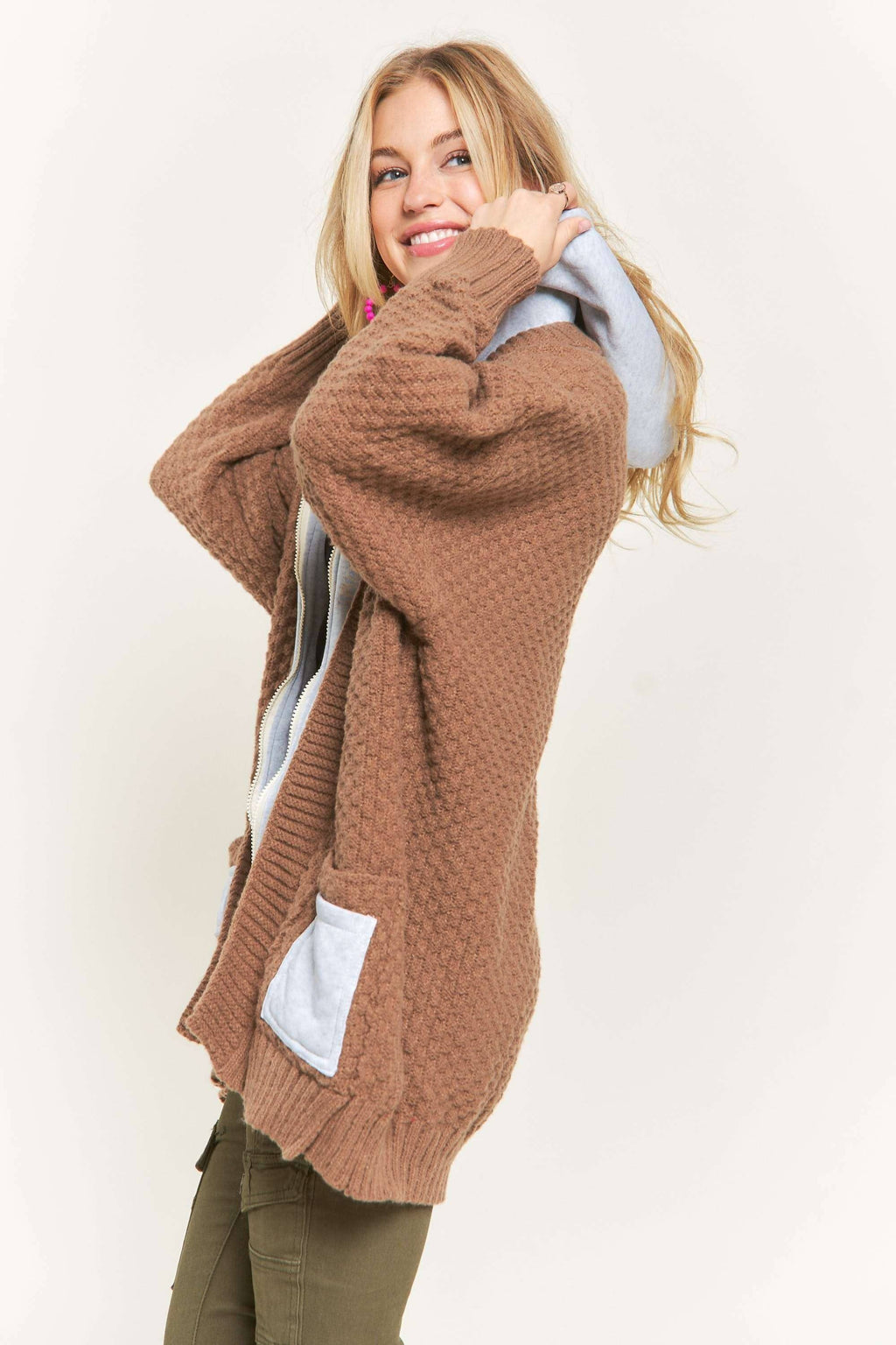 ZIP UP SWEATER HOODIE JACKET