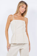 CONTRAST SLEEVELESS TOP