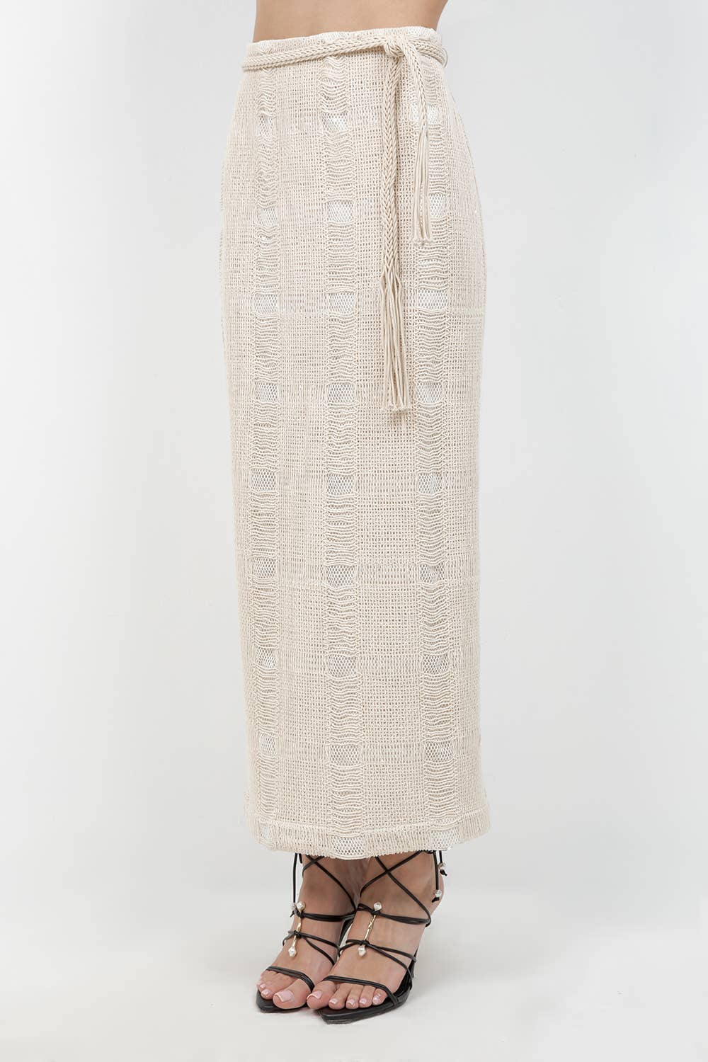 MIDI LENGTH SKIRT WITH DETACHEABLE BELT