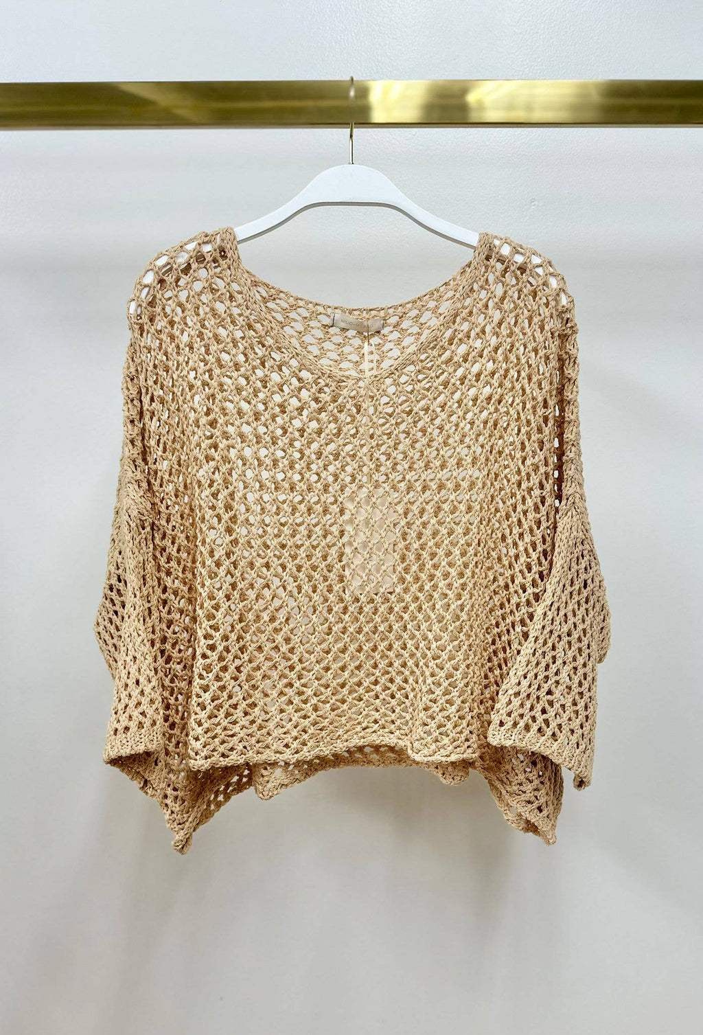 DROP SHOULDER CROCHET V-NECK TUNIC (785/CH785-O/S)