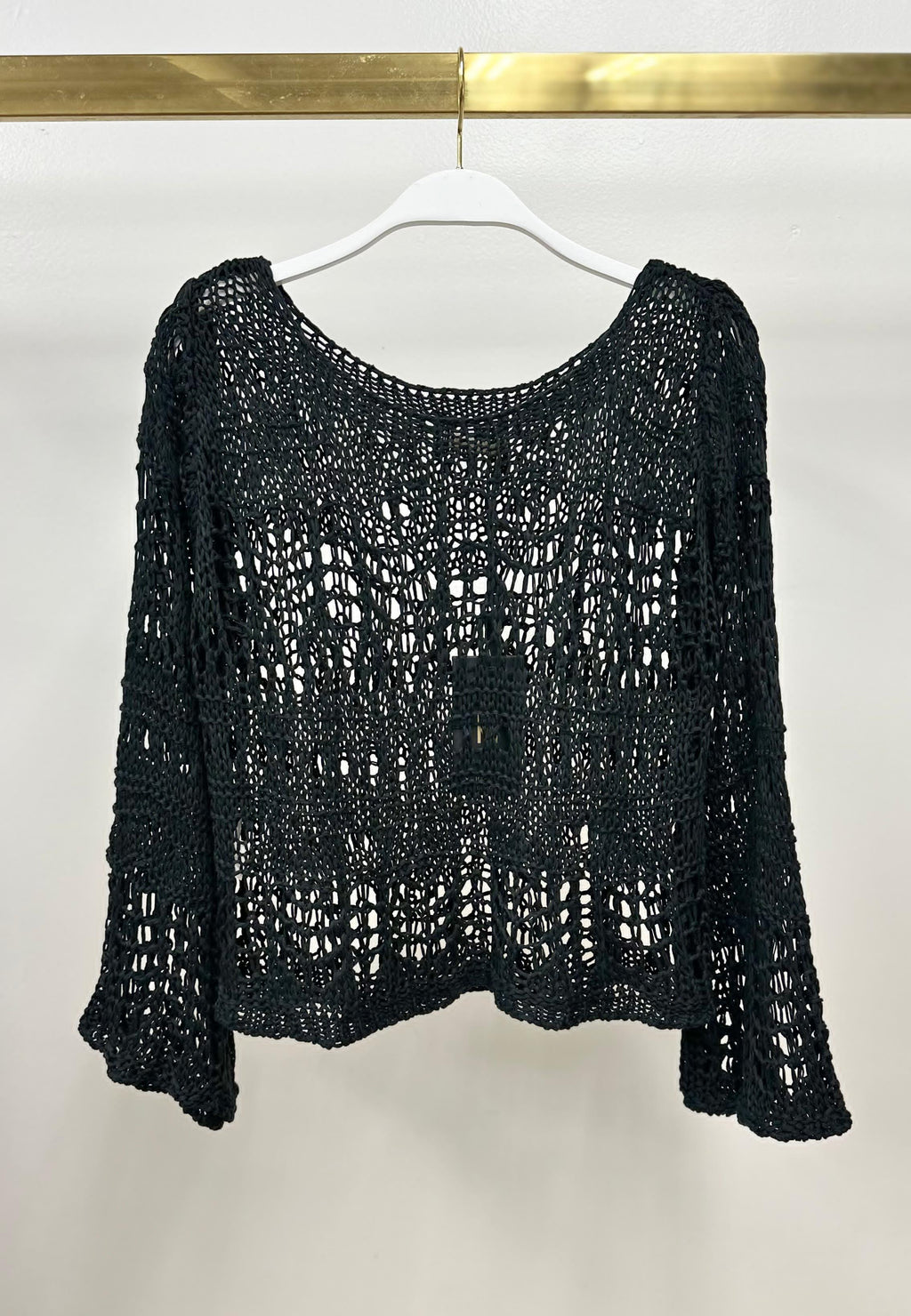 CROCHET LONG SLEEVE TOP (800822-OS)