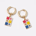 Square Checkered Huggie | Earrings