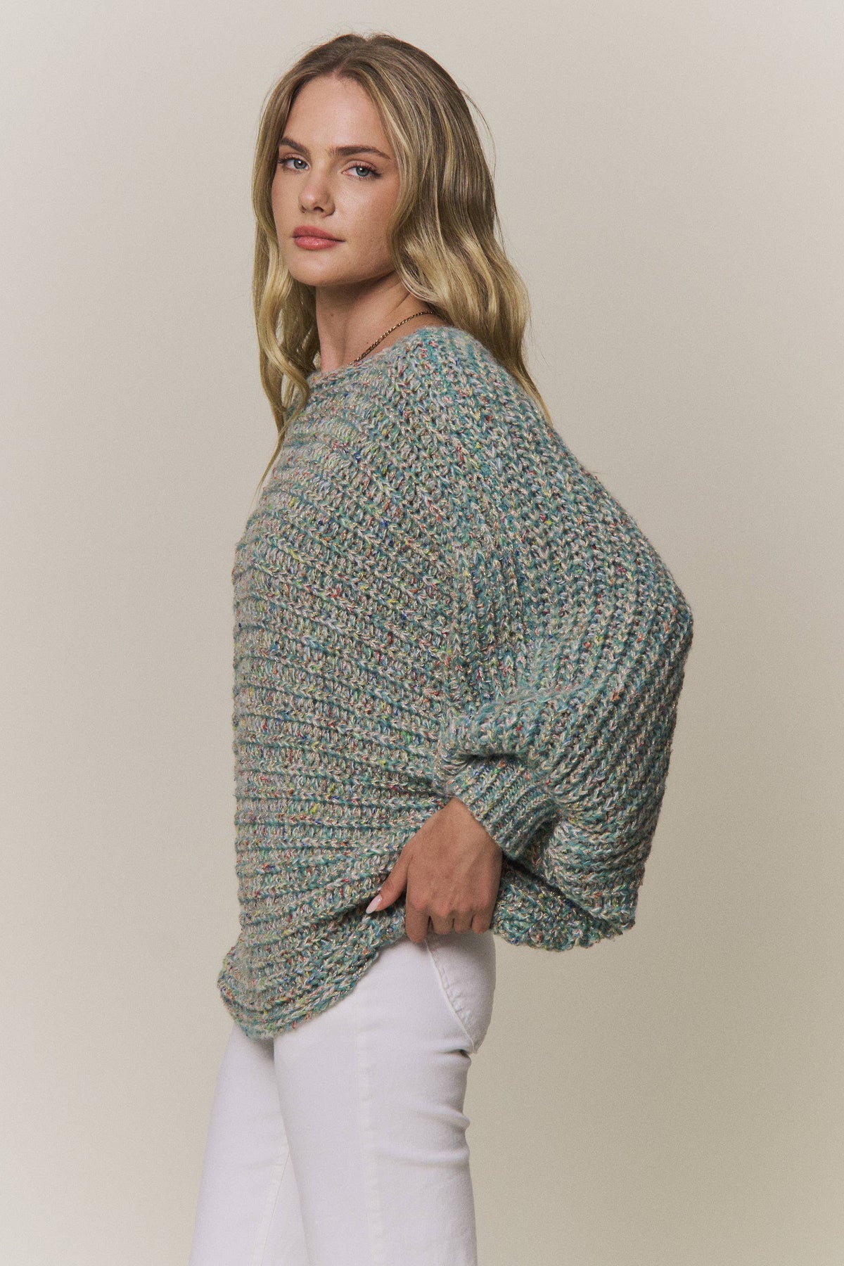 CONVERTIBLE CHUNKY KNIT CINCHED CARDIGAN