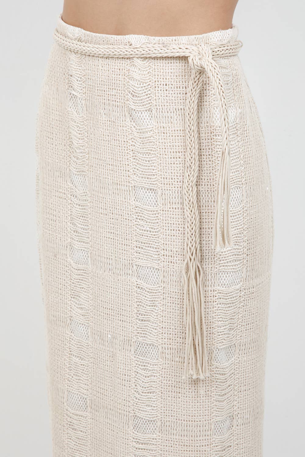 MIDI LENGTH SKIRT WITH DETACHEABLE BELT