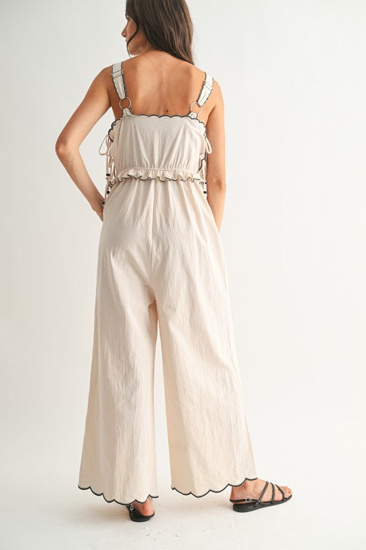 Embroidered Jumpsuit With Unique Scalloped
Edge