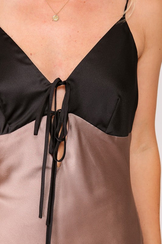 Two-toned Satin dress