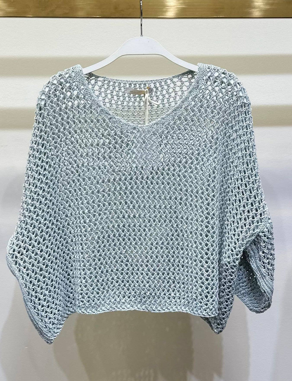 DROP SHOULDER CROCHET V-NECK TUNIC (785/CH785-O/S)