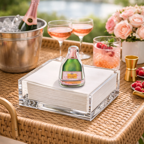 Acrylic Napkin Weight, Bubbles Champagne
