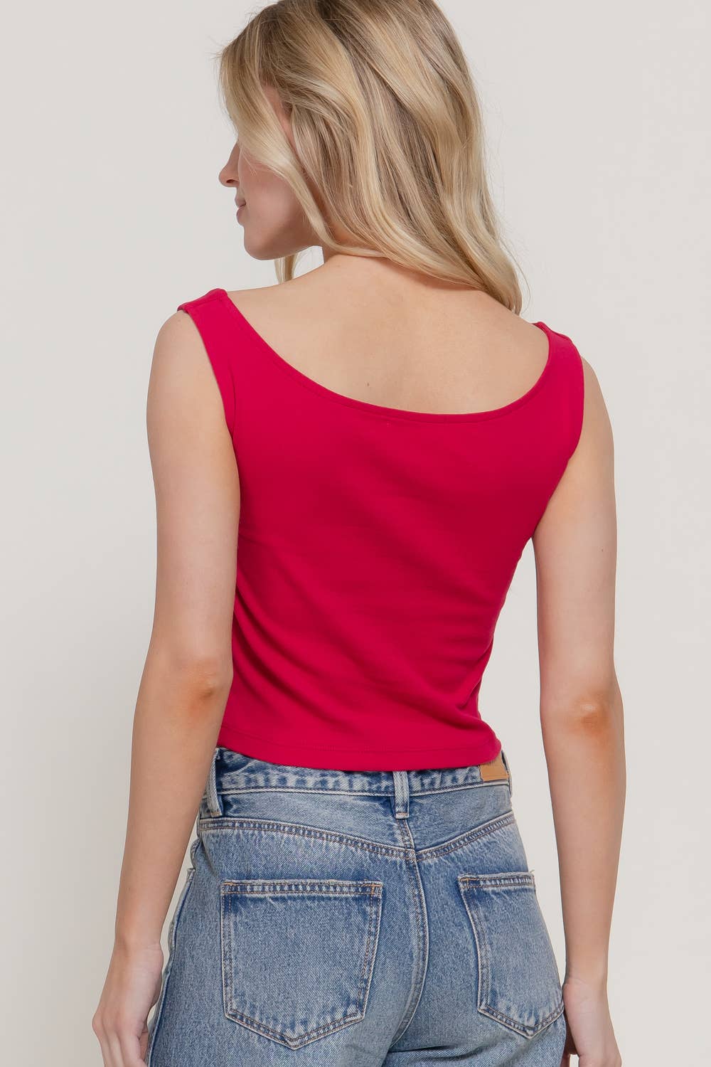 Sleeveless Wide Boat Neck Draped Knit Top