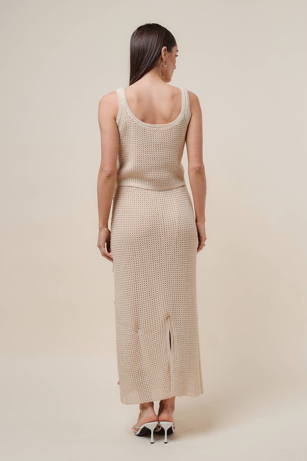 AS2986 Shell embellished knit top & skirt set