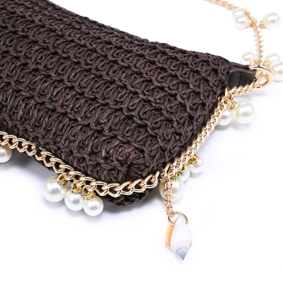 Steph Seasonal Seashell Straw Bag Evening Bag