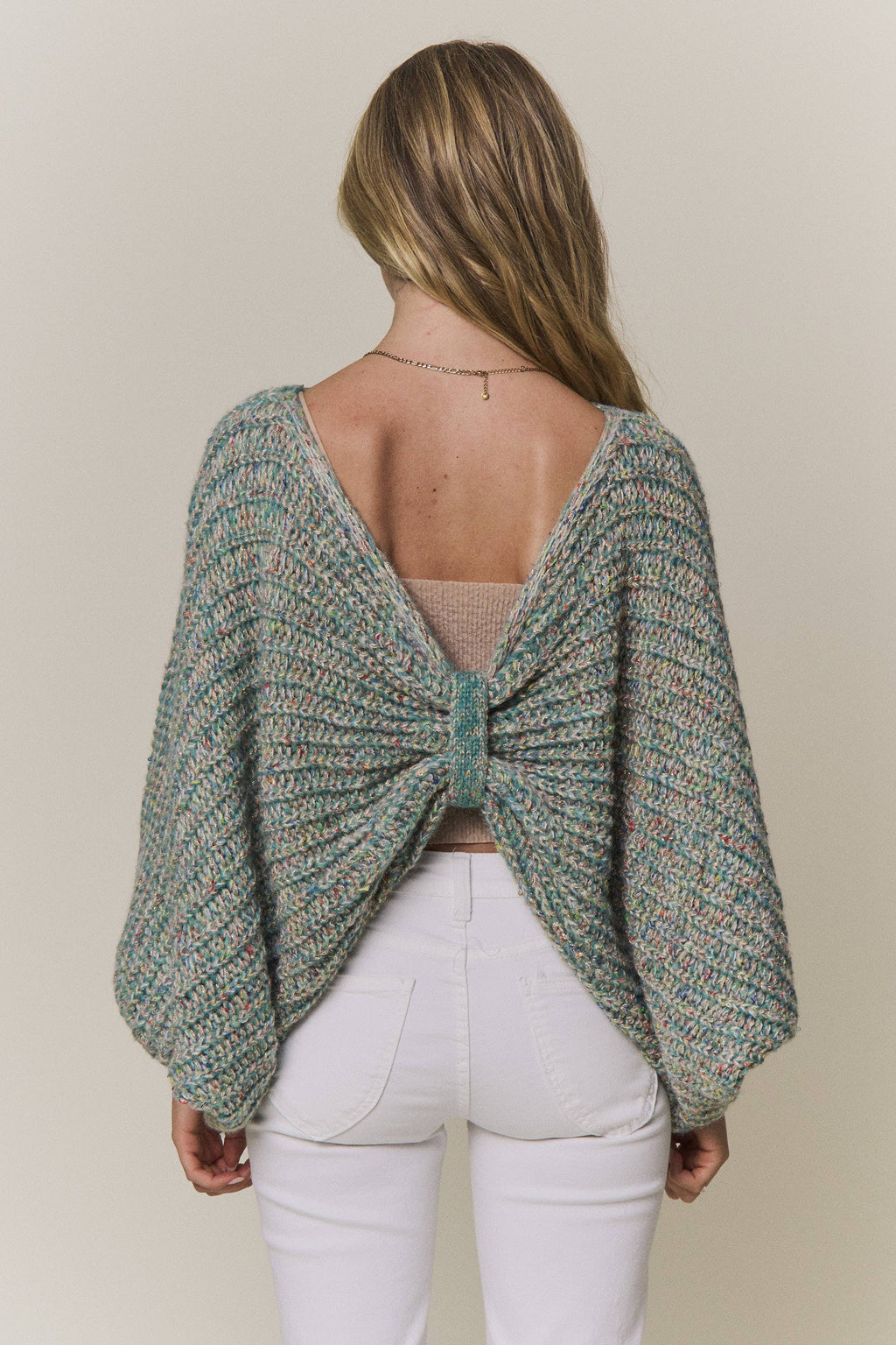 CONVERTIBLE CHUNKY KNIT CINCHED CARDIGAN