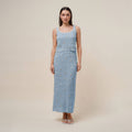 AS2986 Shell embellished knit top & skirt set