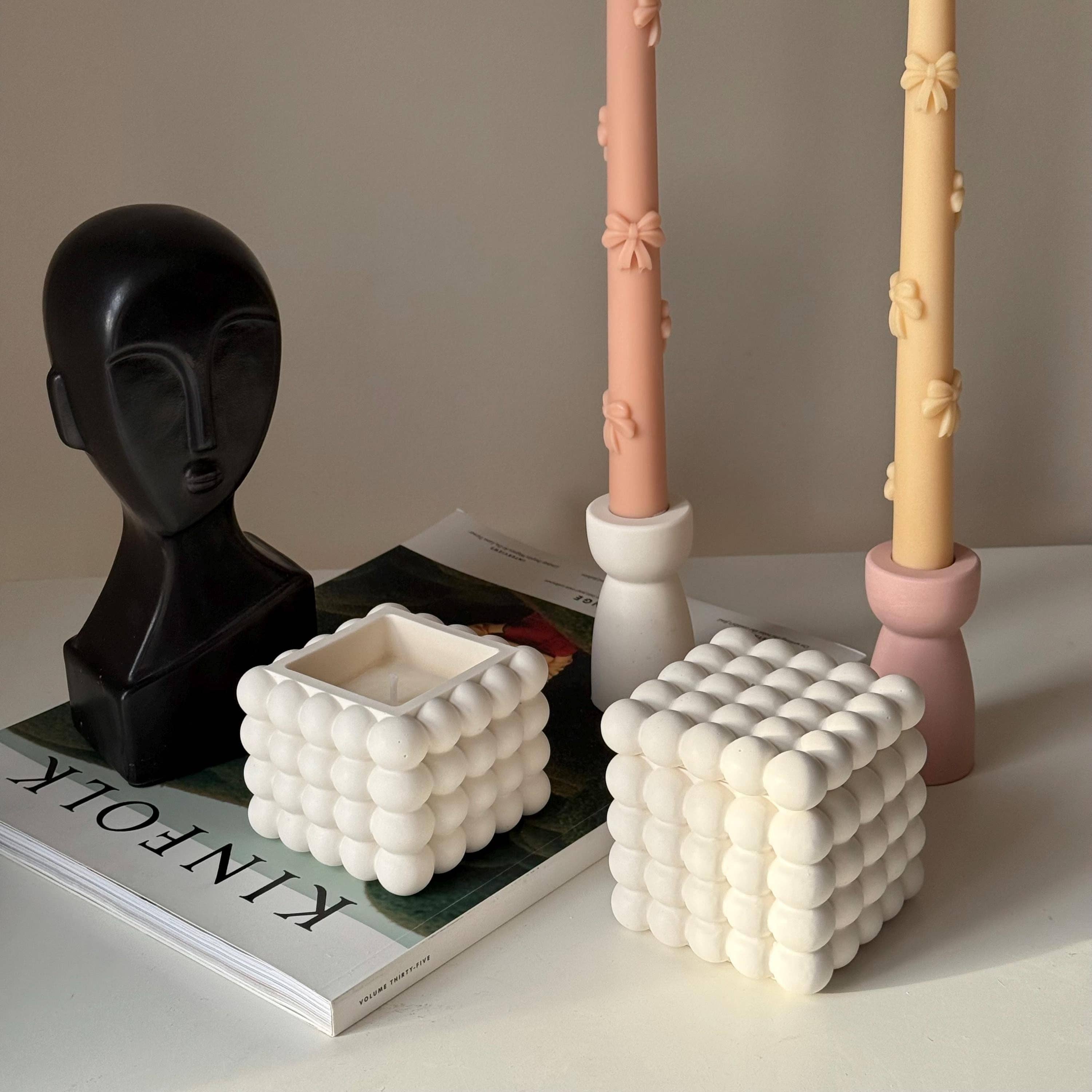 Bubble Jar Soy Wax Candle | Jesmonite Vessel, Handmade
