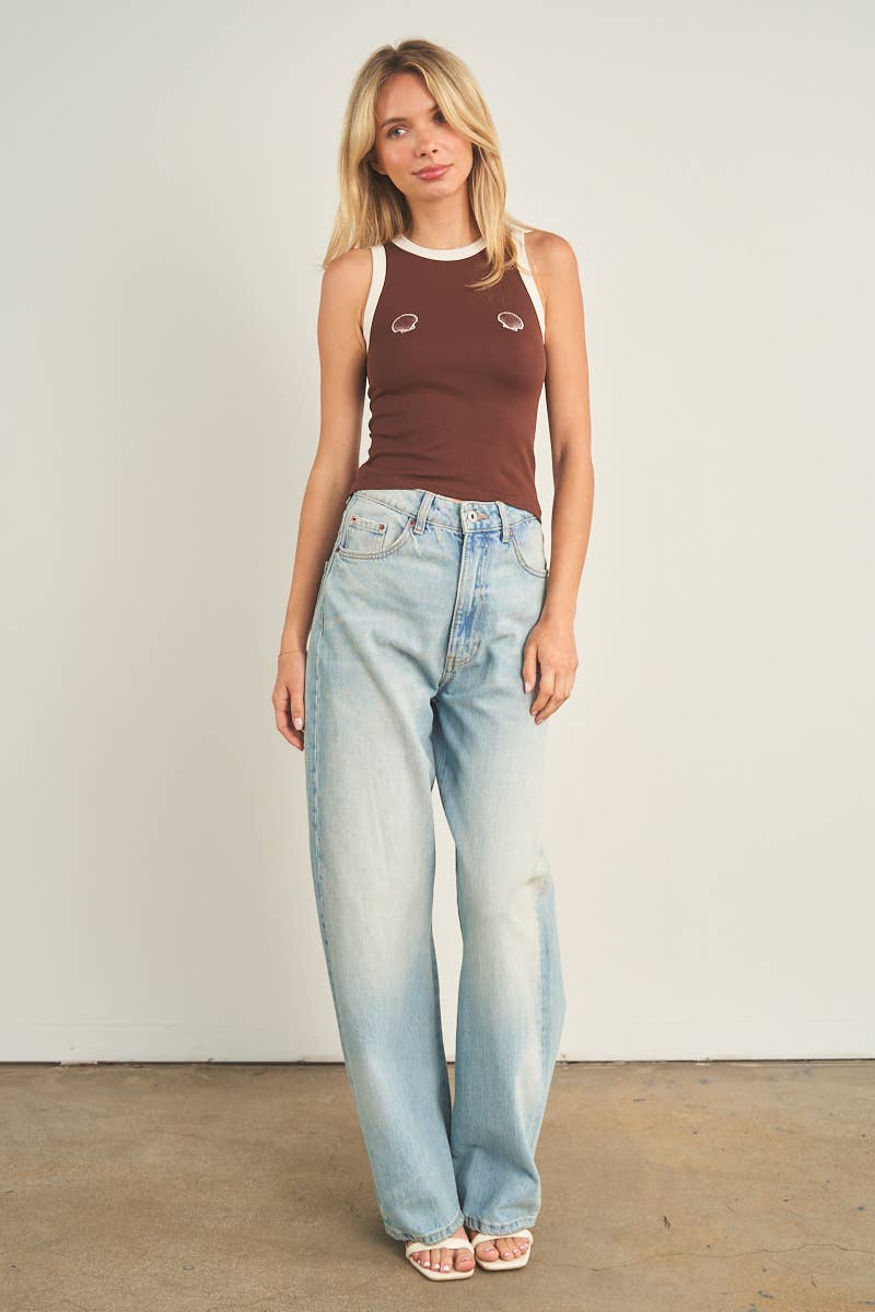 56124-CONTRAST BINDING TANK TOP