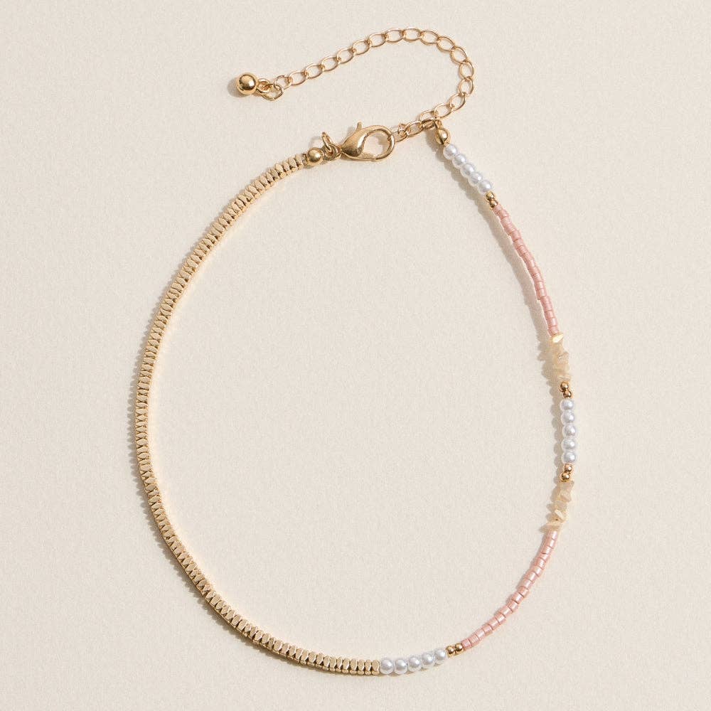 Pearl and Gold | Beaded Anklet