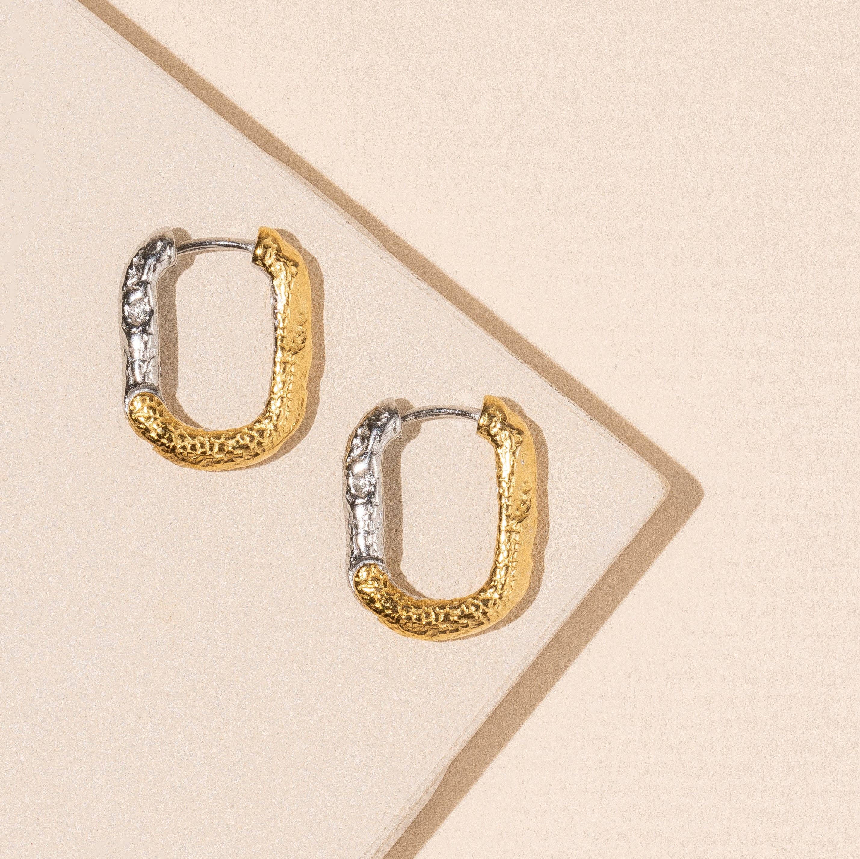 Two-Tone Classic 18K Gold Plated Stainless | Earrings