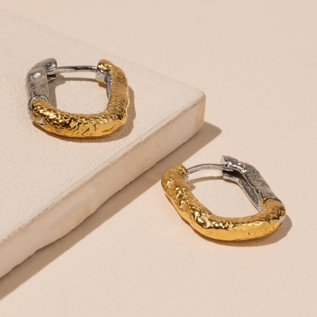 Two-Tone Classic 18K Gold Plated Stainless | Earrings