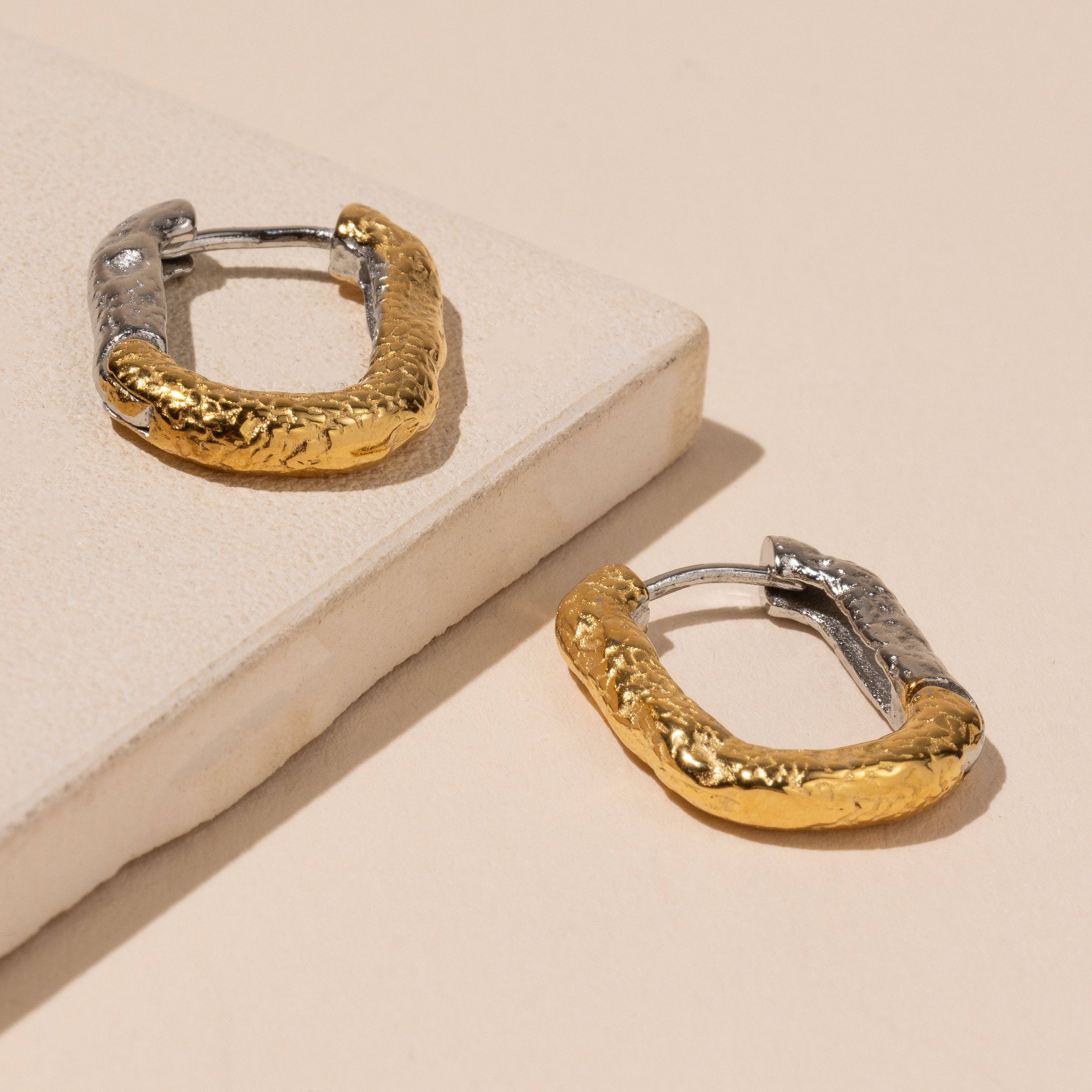 Two-Tone Classic 18K Gold Plated Stainless | Earrings