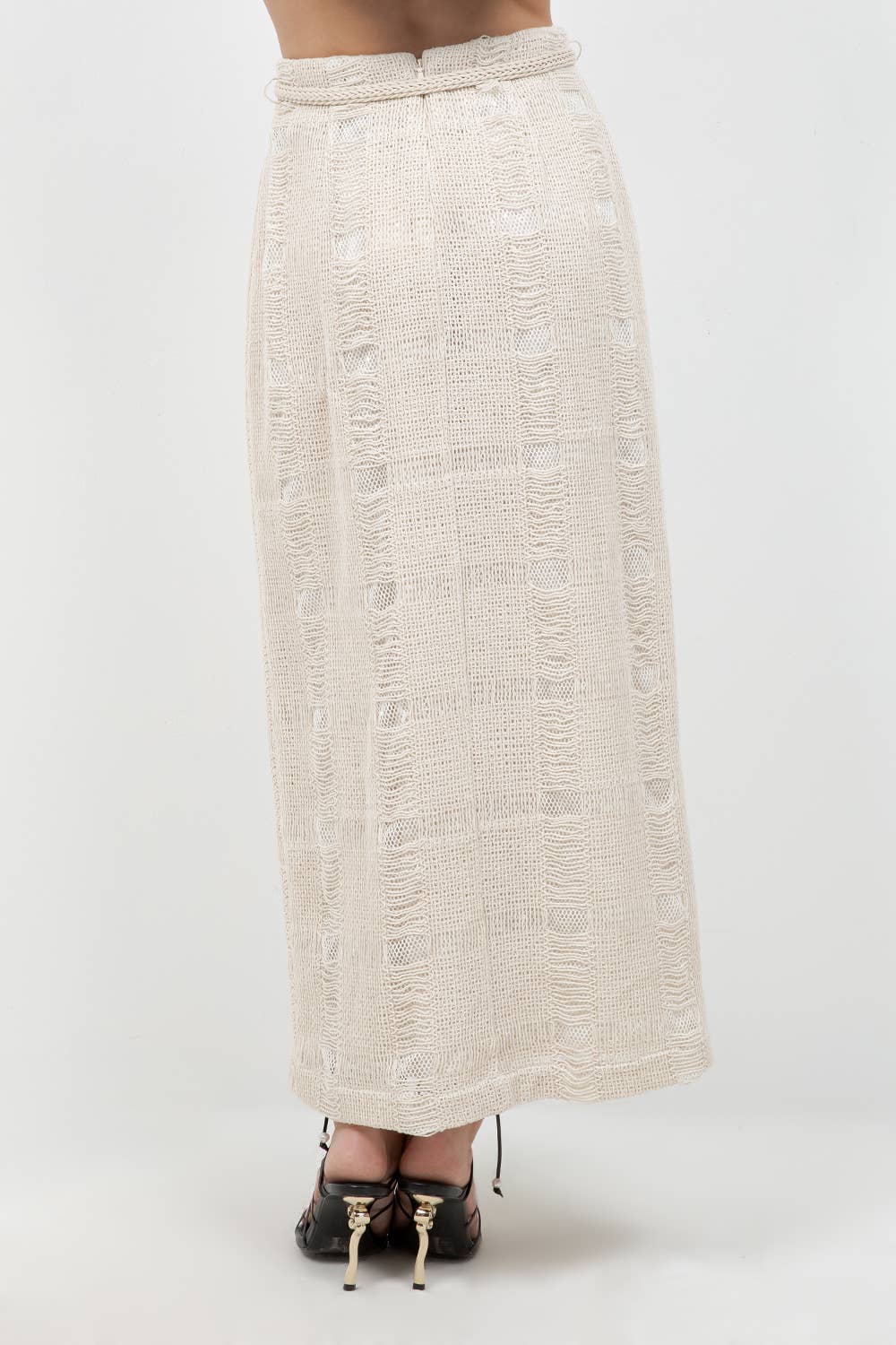 MIDI LENGTH SKIRT WITH DETACHEABLE BELT