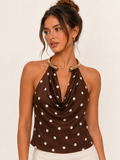 POLKA DOT TOP WITH NECK TRIM - TI8105FO