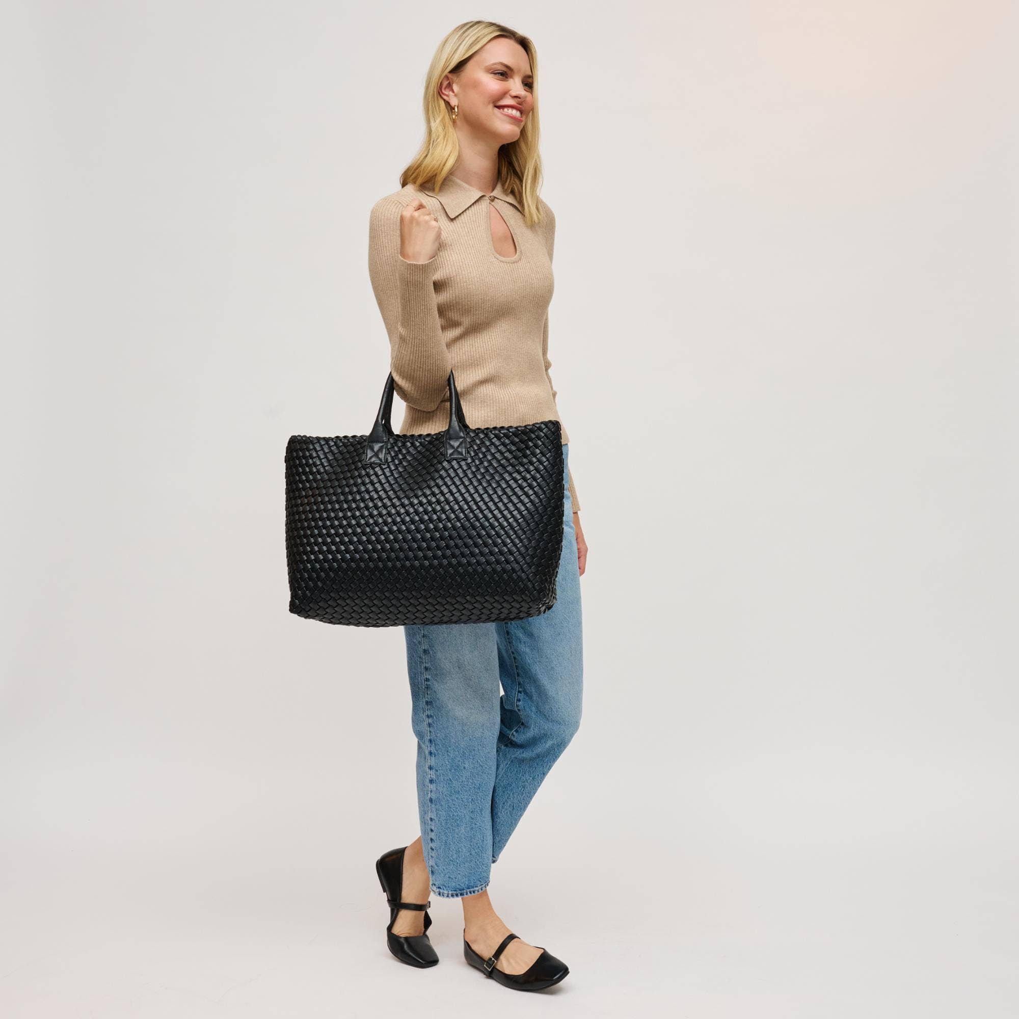 Ithaca Woven Vegan Leather Tote